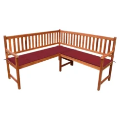 Banc D'angle De Jardin Avec Coussins 150cm Bois D'acacia Massif 5