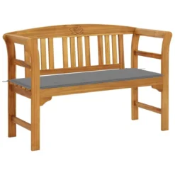 Banc De Jardin Avec Coussin 120 Cm Bois D'acacia Massif 51