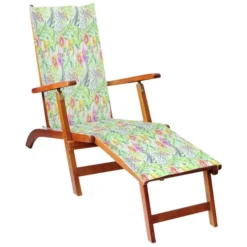 Chaise De Terrasse Avec Repose-pied Et Coussin Acacia Solide 11