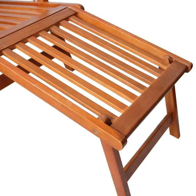 Chaise De Terrasse Avec Repose-pied Et Coussin Acacia Solide 5 Chaise De Terrasse Avec Repose-pied Et Coussin Acacia Solide – Image 5