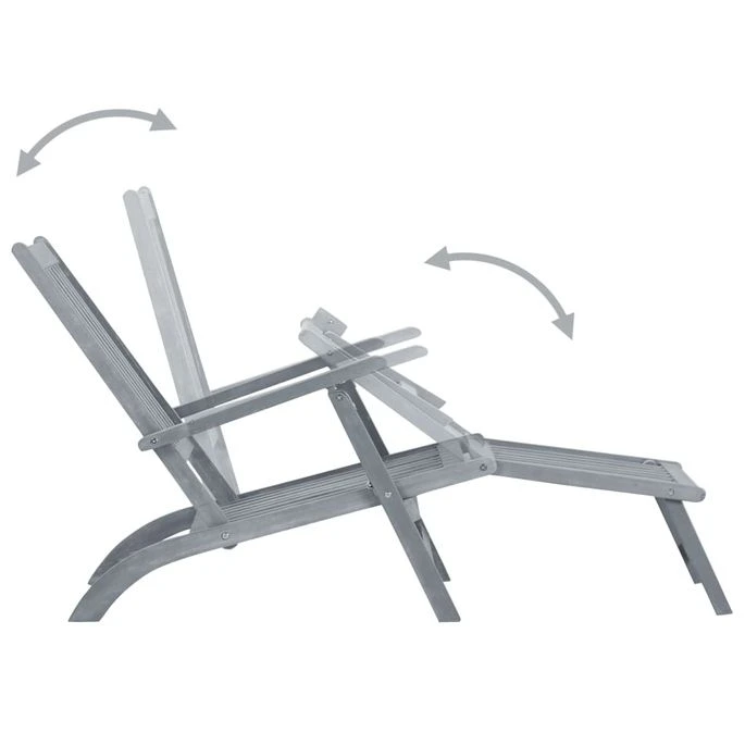 Chaise De Terrasse Avec Repose-pied Et Coussin Acacia Solide 17 4 Chaise De Terrasse Avec Repose-pied Et Coussin Acacia Solide 17 – Image 4