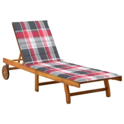Chaise Longue De Jardin Avec Coussin Bois D'acacia Solide 16