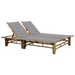 Chaise Longue Pour 2 Personnes Avec Coussins Bambou 3