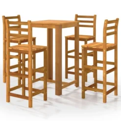 Ensemble De Bar De Jardin 5 Pcs Bois D'acacia Solide