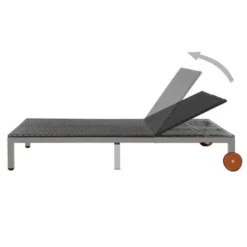 Produits populaires -Jardin Essence Promos Magasin lit de jardin a roues resine noire et pieds metal gris nubi 3666722614610 387059