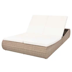 Produits populaires 3 Lit De Jardin Résine Tressée Beige Et Polyester Blanc Imia