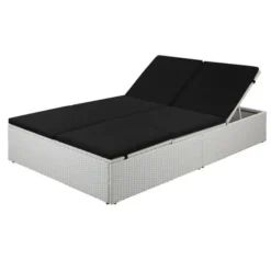 Produits populaires 7 Lit De Jardin Résine Tressée Blanche Et Polyester Noir Imia