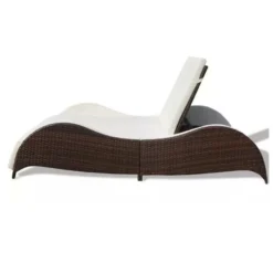 Produits populaires -Jardin Essence Promos Magasin lit de jardin tissu blanc et resine tressee marron methy 3666722557658 386650