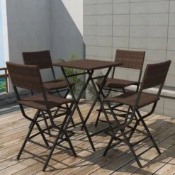 Jardin Essence Promos Magasin -Jardin Essence Promos Magasin table bar carree et 4 chaises de jardin resine tressee marron klark 3666722579070 259435