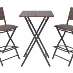 Table De Bar Carrée Et 2 Chaises De Jardin Résine Tressée Marron Klark -Jardin Essence Promos Magasin table de bar carree et 2 chaises de jardin resine tressee marron klark 3666722578639 260074