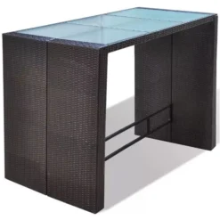 Table De Bar Rectangulaire Et 6 Tabourets De Jardin Résine Tressée Marron Boo -Jardin Essence Promos Magasin table de bar rectangulaire et 6 tabourets de jardin resine tressee marron boo 3666722577465 262891